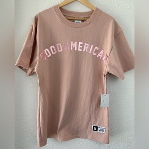 GOOD American Rose Gold T-Shirt Size Extra Small Small Size 1